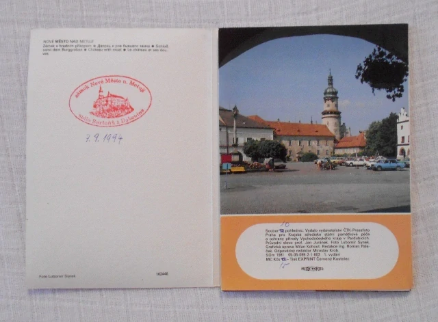Sada pohlednic Zámek Nové Město nad Metují 10 ks - 1981