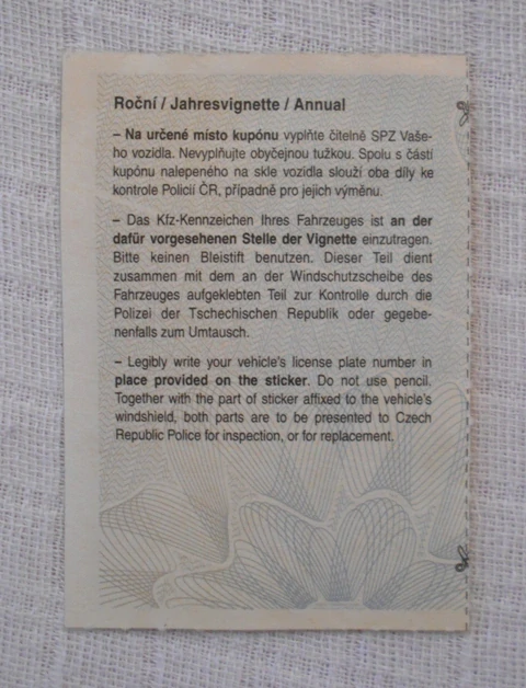 Dálniční známka Roční 2. část - Kupon rok 2002 - nevyplněný ( jen kupon )