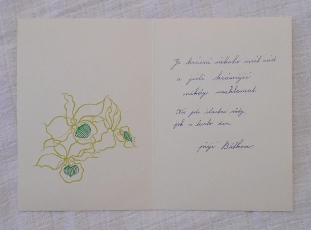 Blahopřání k sňatku Zátiší s kosatci - 1980