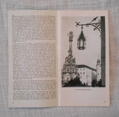 Turistická brožura Olomouc - 1986 - v němčině
