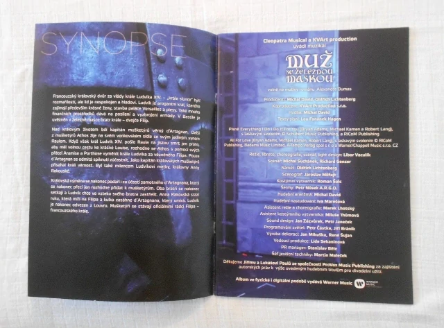 Program Muž se železnou maskou - český muzikál