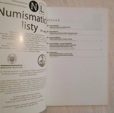 Numismatické listy ročník 71 rok 2016 číslo 1-2