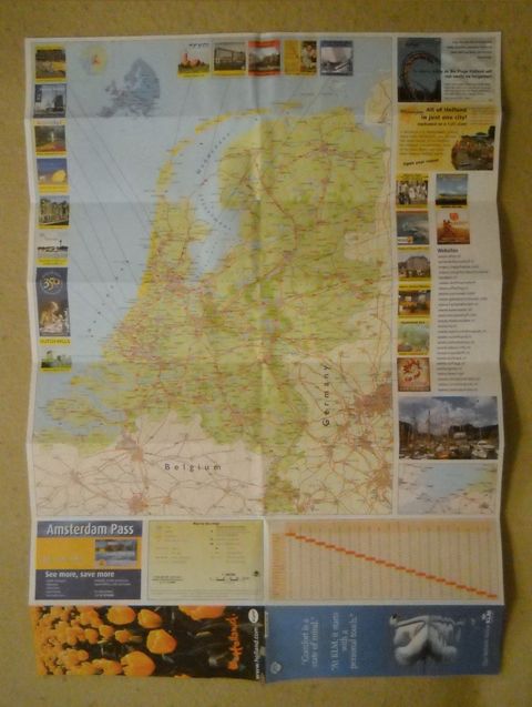 Reklamní leták a mapa společnosti KLM - leden 2003