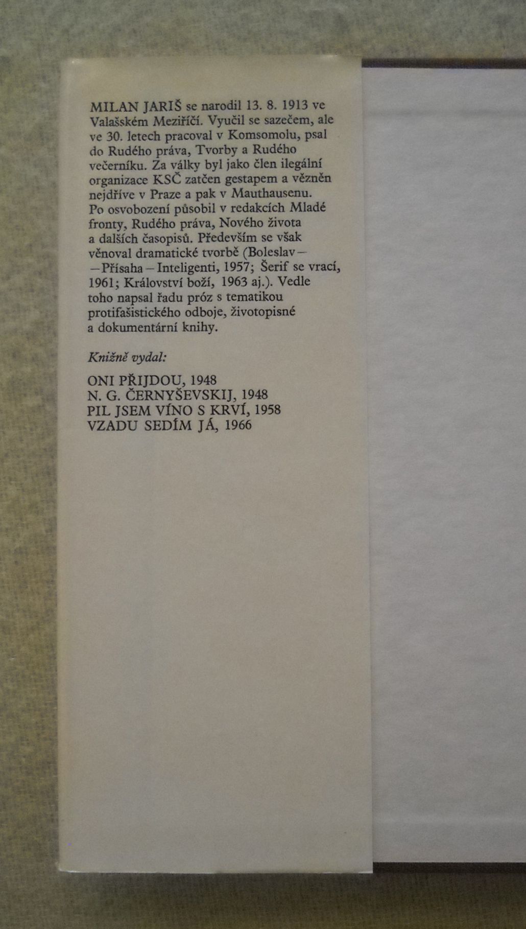 Milan Jariš - Oni přijdou - 1985