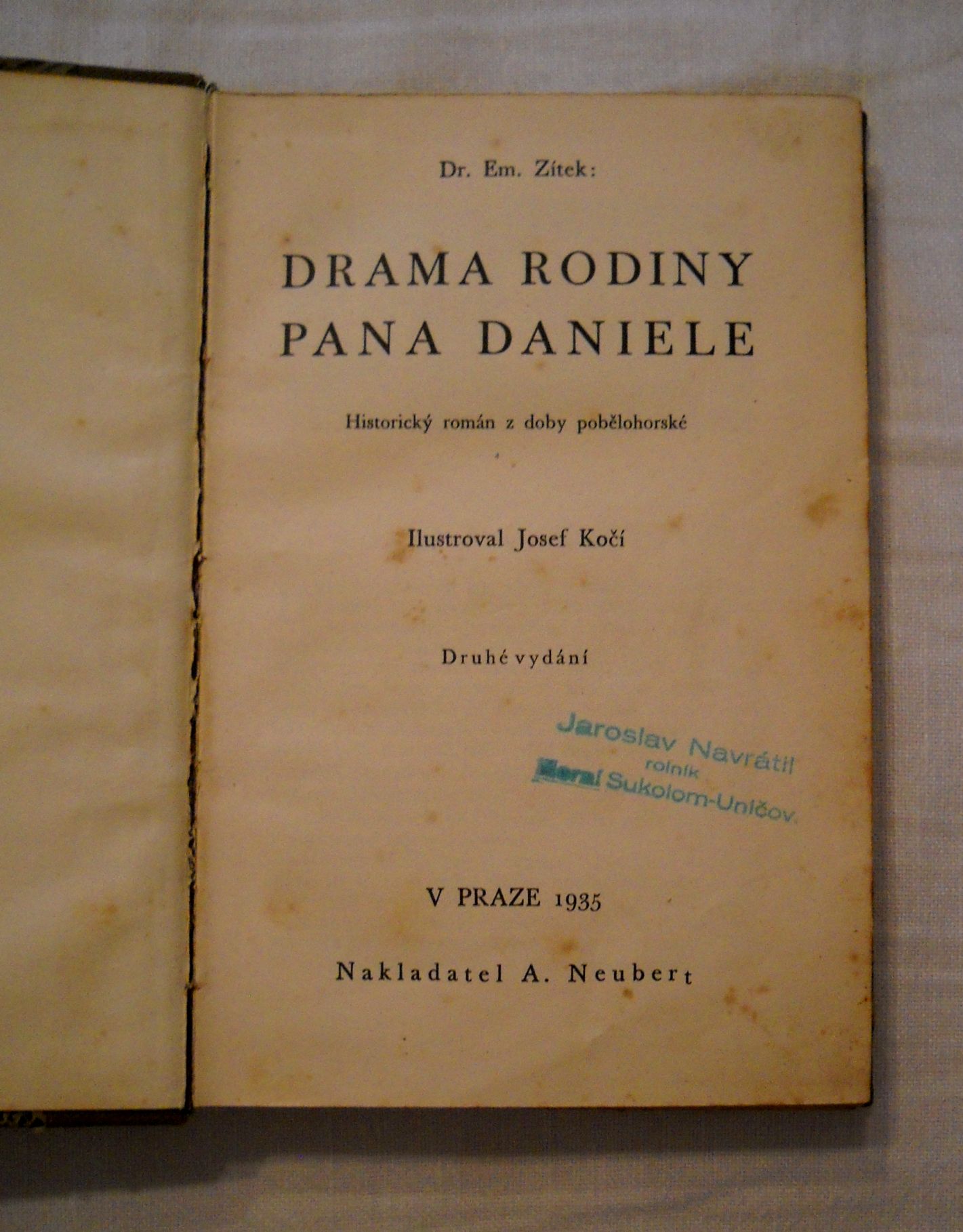 Dr. Emanuel Zítek - Drama rodiny pana Daniele - 1935