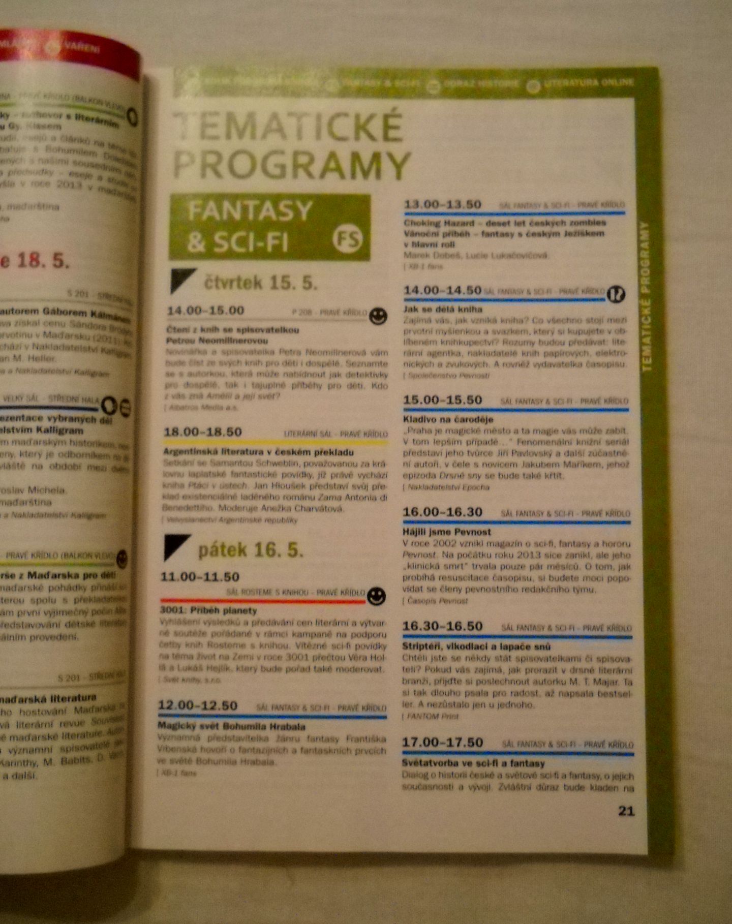 Program výstavy Svět knihy Praha 2014 - originál
