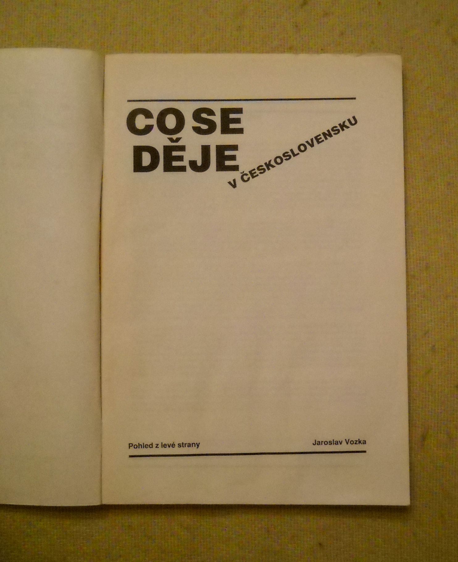 Jaroslav Vozka - Co se děje v Československu - 1990