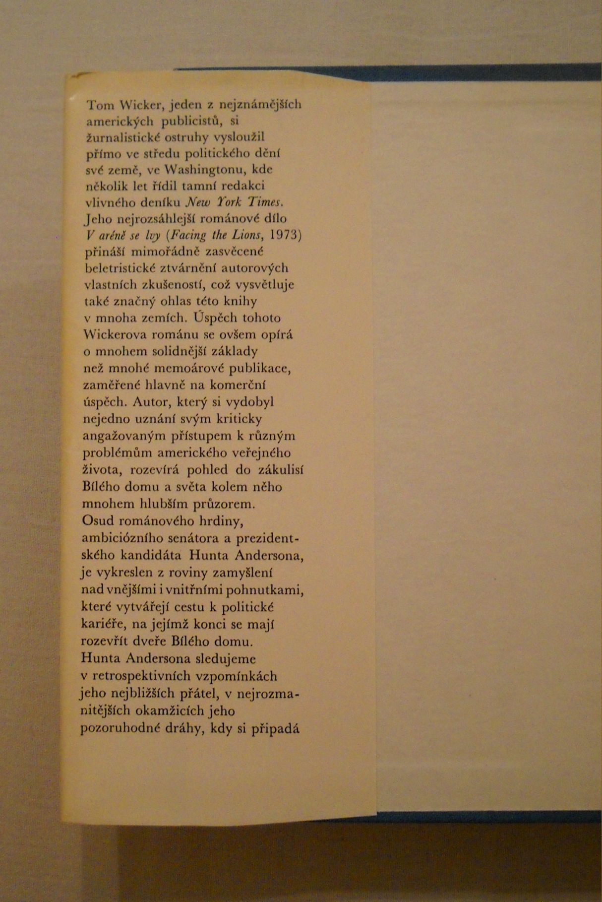 Tom Wicker - V aréně se lvy - Svoboda 1981
