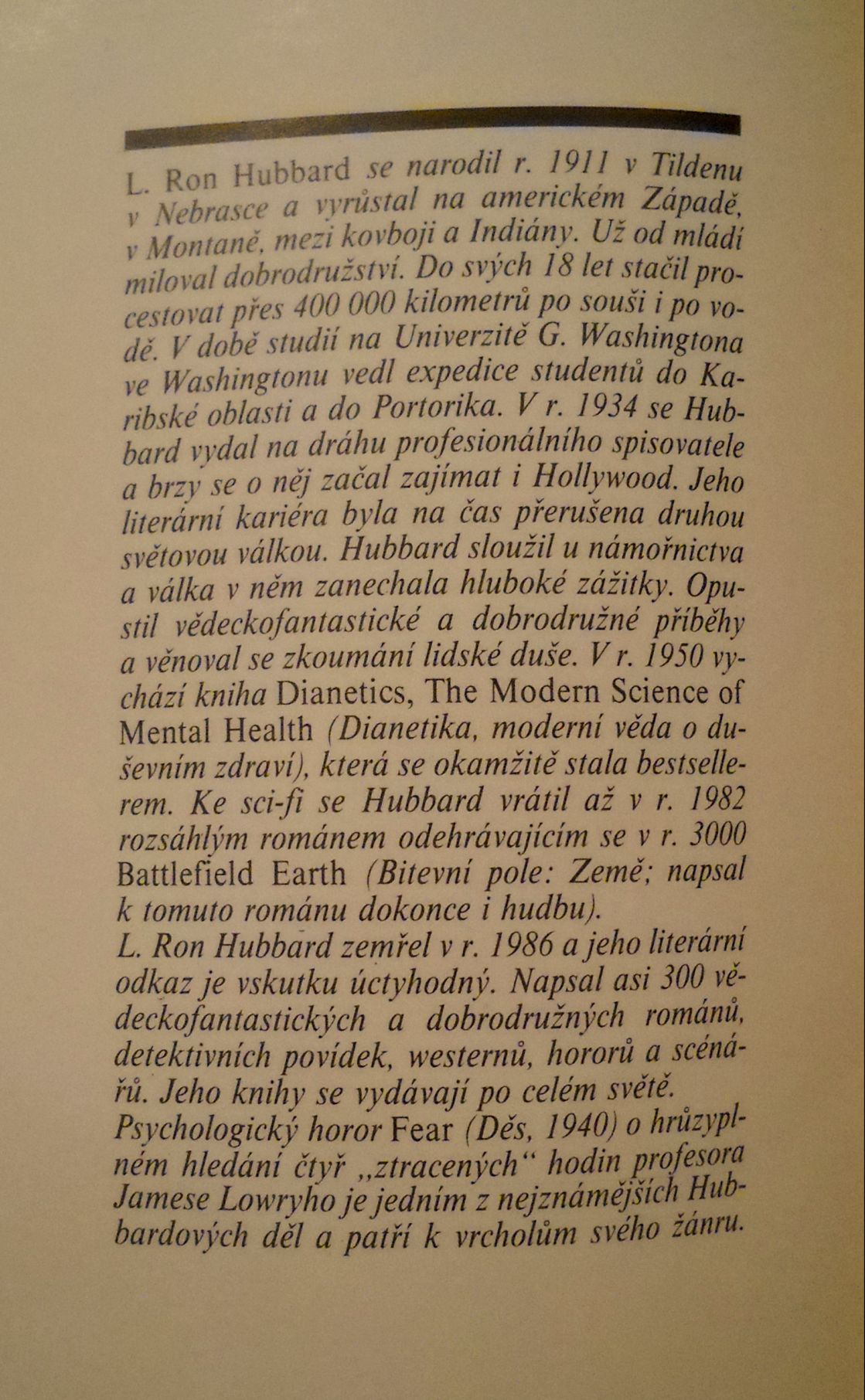 L.R. Hubbard - Děs - Omnia 1993
