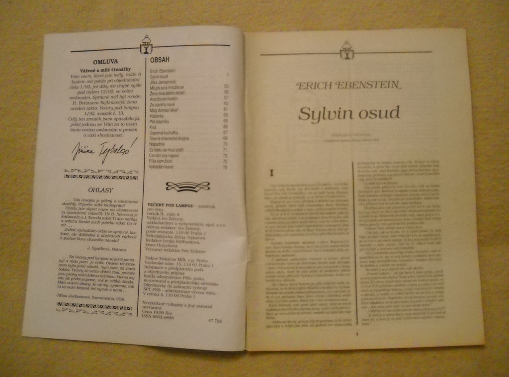 Erich Ebenstein - Sylvin osud - IŽ 1992