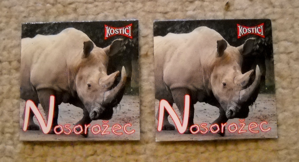 Sběratelská magnetka řada Kostíci zvířecí abeceda - N Nosorožec