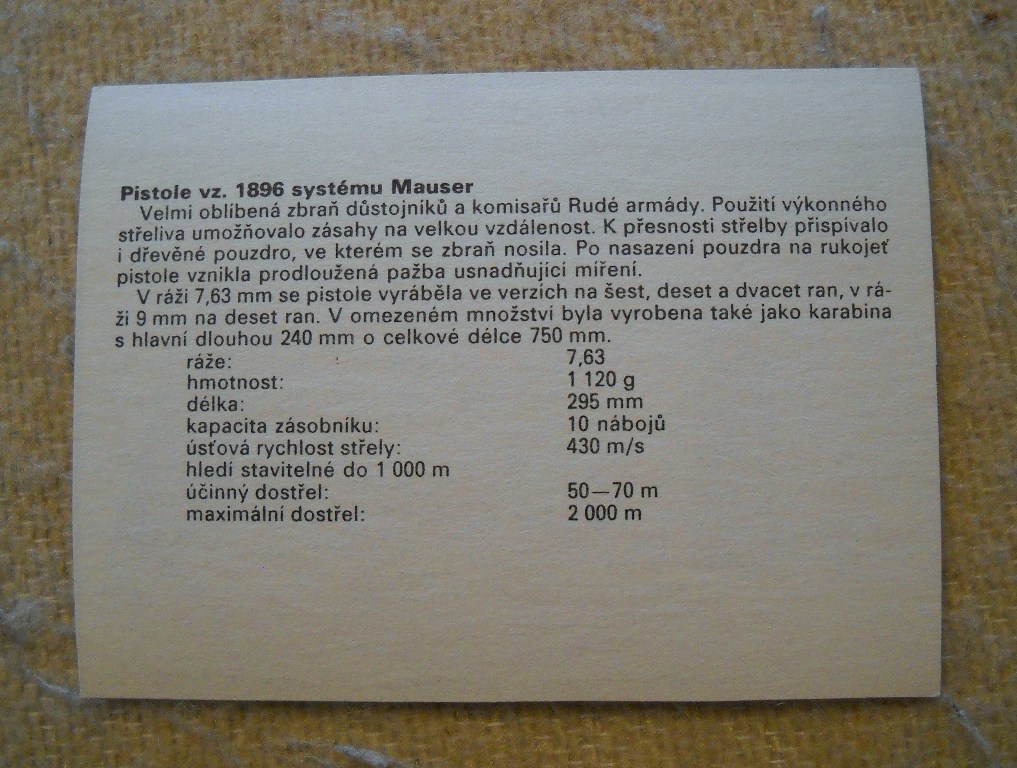 Technický atlas abc - Vojenství - Pistole vz. 1896 systém Mauser