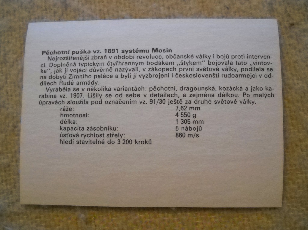 Technický atlas abc - Vojenství - Pěchotní puška vz. 1891 systém Mosin