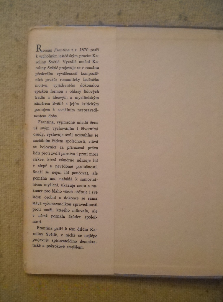 Karolína Světlá - Frantina - SPN 1960