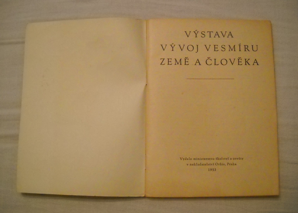 Výstava Vývoj vesmíru, Země a člověka - Orbis 1953