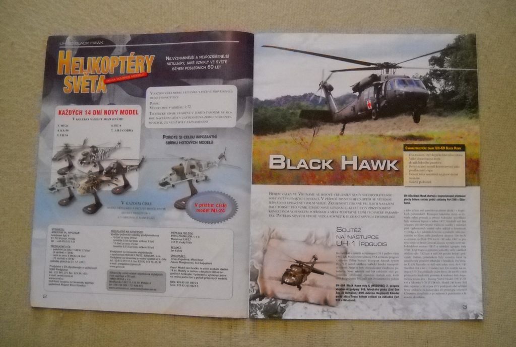 Časopis Helikoptéry světa č. 2 UH-60 Black Hawk - bez modelu