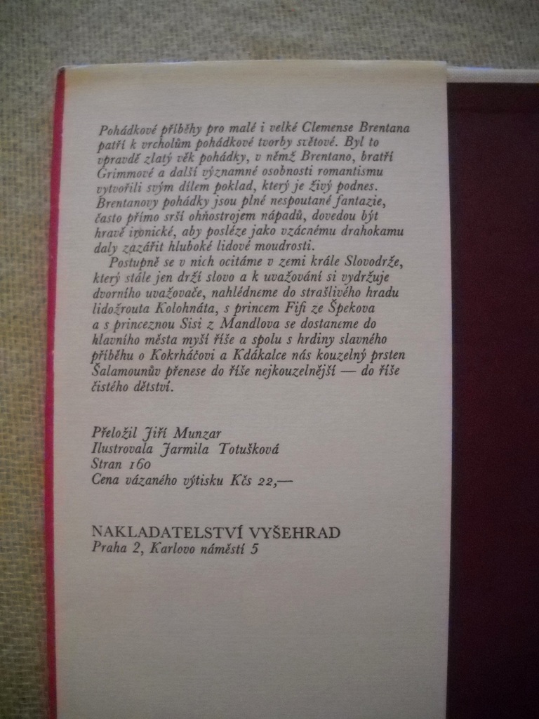 Clemens Brentano - O růžovém keři - Vyšehrad 1978