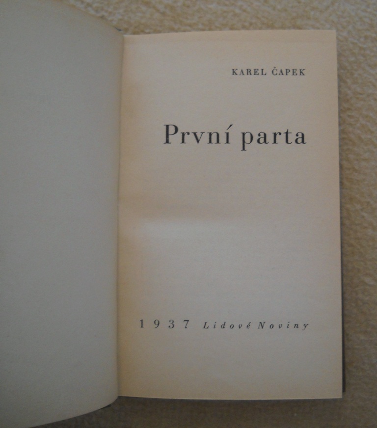 Karel Čapek - První parta - LN 1937