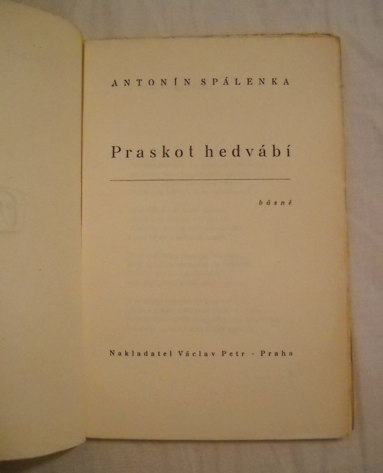 Antonín Spálenka - Praskot hedvábí - 1944