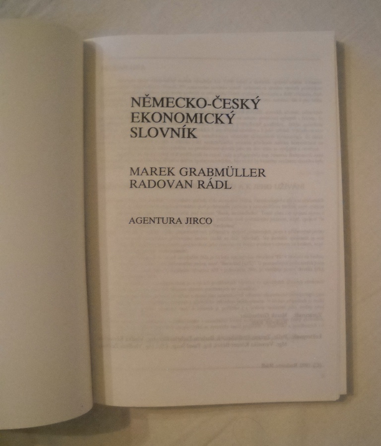 Grabmüller, Rádl - Německo-český ekonomický slovník - Strakonice 1992