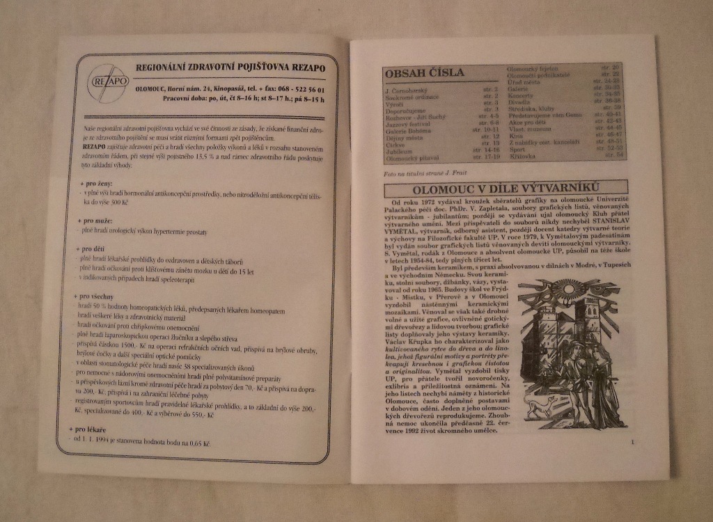 Časopis Kdy-kde-co v Olomouci - květen 1994