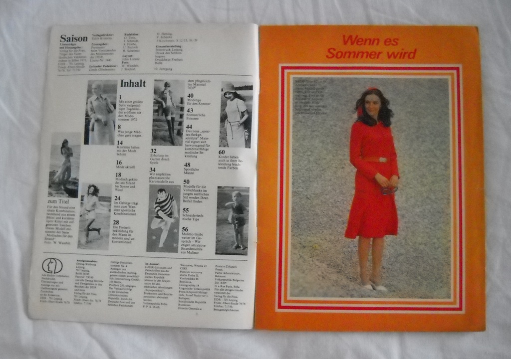 Časopis Saison Sommer rok 1972 číslo 2 - DDR 1972