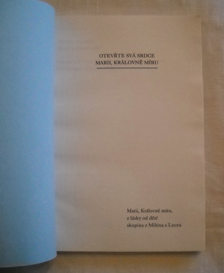 Otevřte svá srdce Marii, královně míru - Olomouc 1995