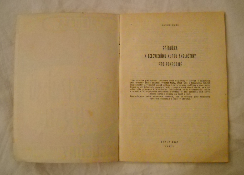 K. Hais - Příručka k televiznímu kursu angličtiny pro pokročilé - 1963