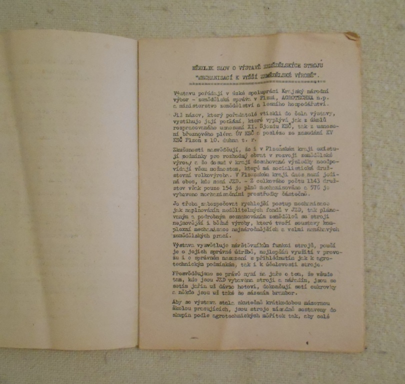 Mechanizací k vyšší zemědělské výrobě - 100 let ve službách technického pokroku - 1959