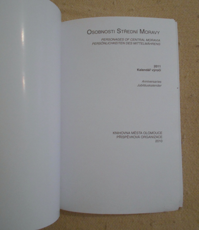 Osobnosti střední Moravy - Kalendář výročí 2011