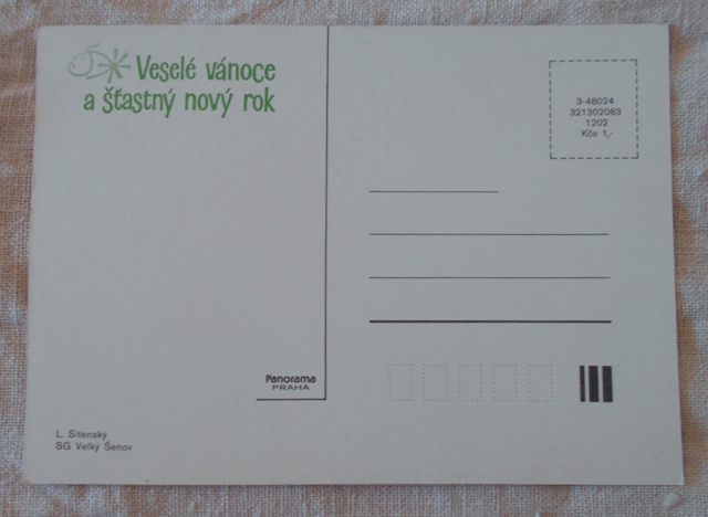 Pohlednice Veselé vánoce a šťastný nový rok - keř pod sněhem - Panorama