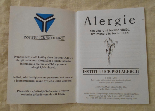 Alergie Čím více o ní budete vědět, tím méně Vás bude trápit - UCB 2005
