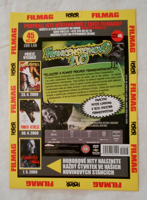 Frankensteinovo zlo - horor - DVD NEVYBALENÉ