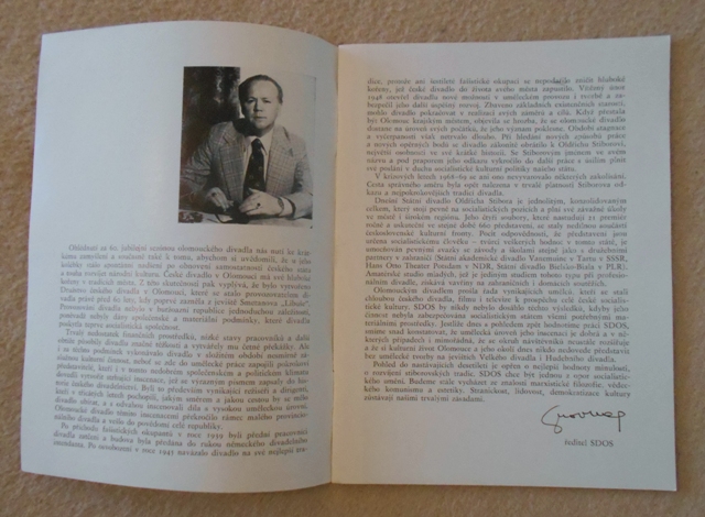 Divadlo Oldřicha Stibora v Olomouci - fotodokumentace 1979-1980