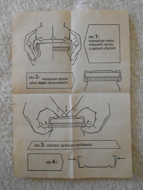Návod k práci s víčky Omnia se sponou - 1984