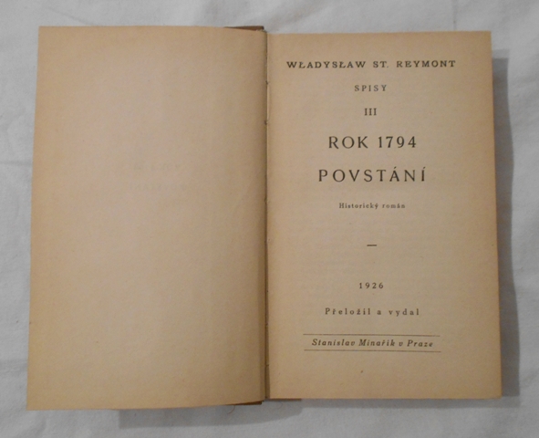 W.S. Reymont - Rok 1794 Povstání - Praha 1926
