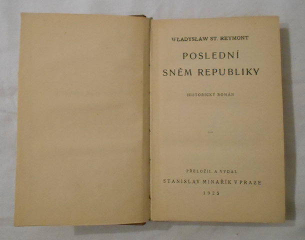 W.S. Reymont - Poslední sněm republiky - Praha 1925