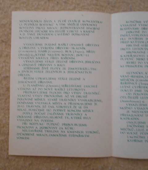 Zahradnický leták Rady ze Sempry pro celý rok - duben - 1977