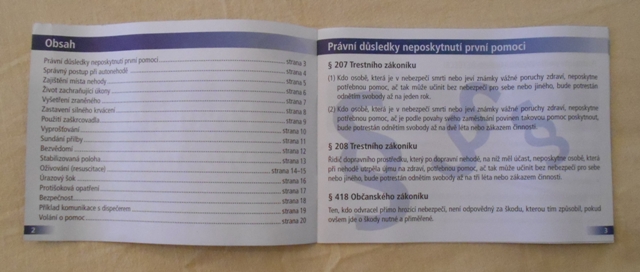 Zdravotnická brožura První pomoc pro motoristy - Hartmann-Rico
