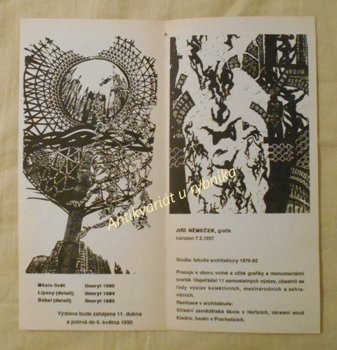 Jiří Němeček grafika - leták Svitavy 1990