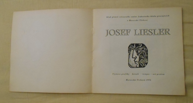 Josef Liesler program výstavy - Moravská Třebová 1976