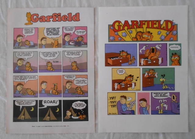 Gate komiks Garfield - 6 vystřižených listů