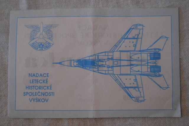 Vstupenka letecké muzeum Vyškov - 1997