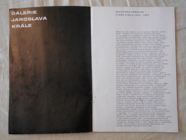Program František Chmelař - Galerie Jaroslava Krále 1982