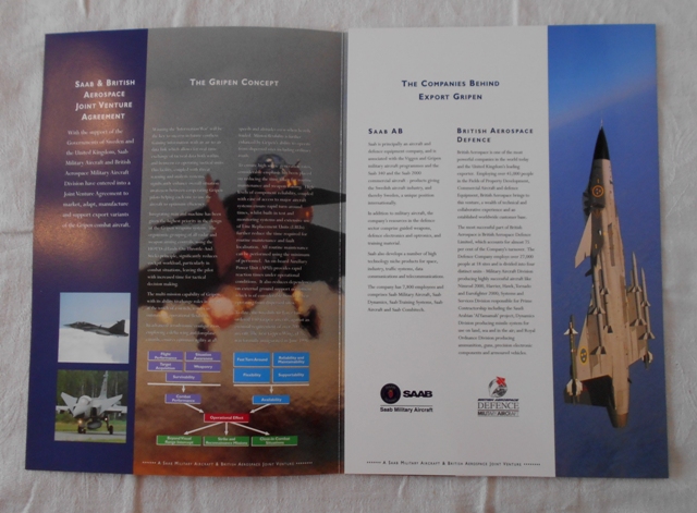 Reklamní prospekt Gripen - A Saab Military Aircraft - 1996