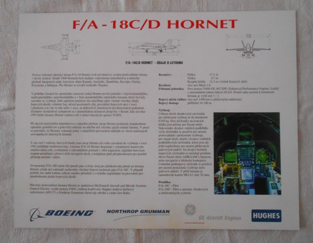 Propagační karta F/A-18C/D Hornet