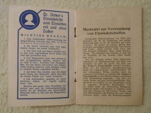 Dr. Oetker´s Einsiedehilfe - Ausgabe E