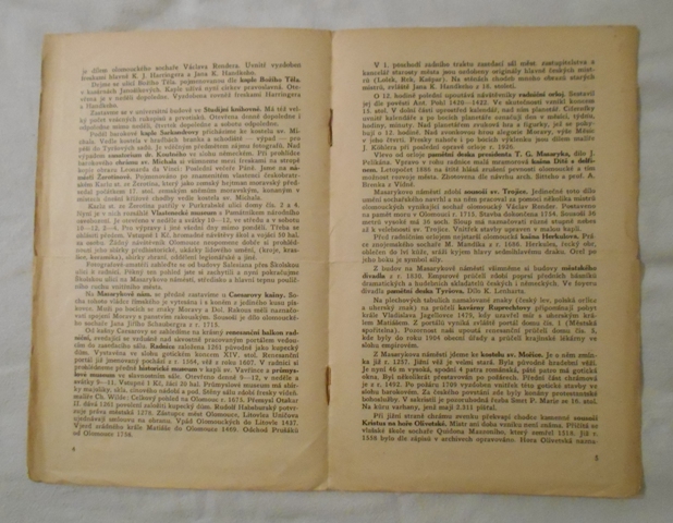 Ant. Zemánek - Stručný průvodce po uměleckých a historických památkách Olomouce - 1936
