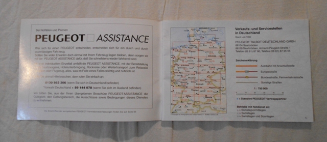 Peugeot Verkaufs- und Servicestellen in Deutschland - 1995