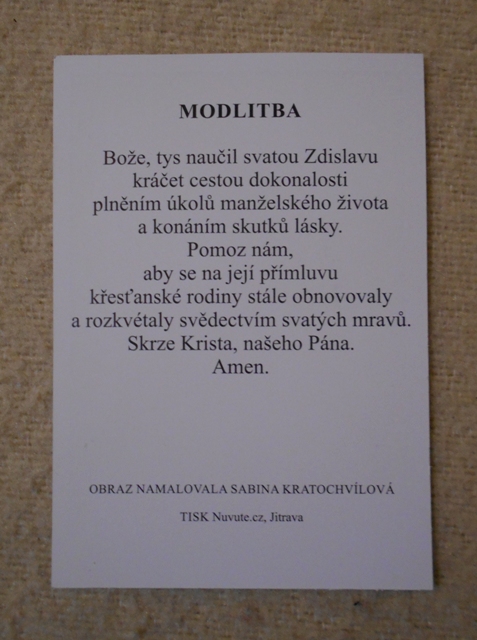 Svatý obrázek Svatá Paní Zdislava